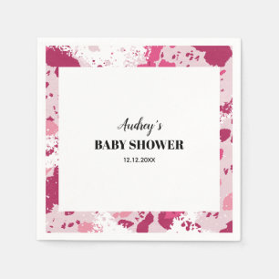 Serviette En Papier Baby shower Camo rose