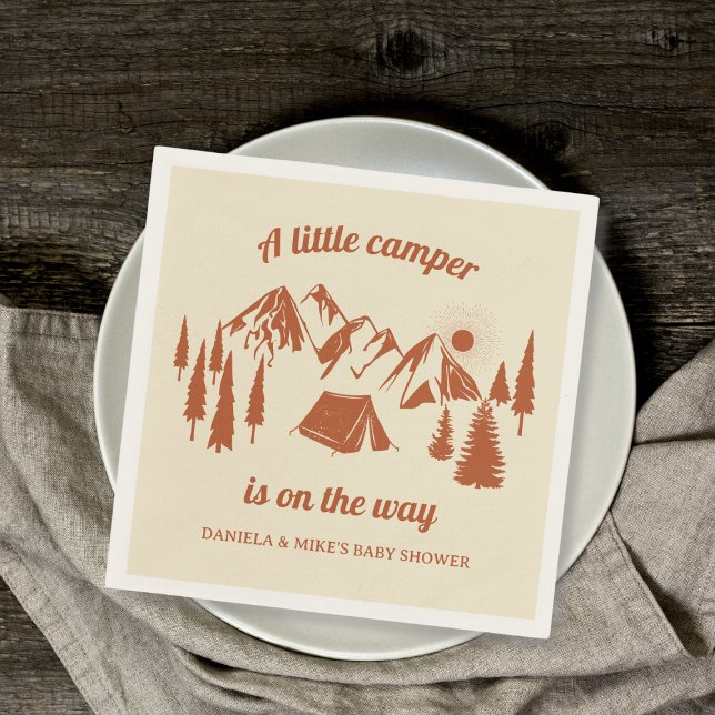 Serviette En Papier Baby shower Camping de la forêt de Little Camper (Little Camper Forest Camping Baby Shower Napkins)