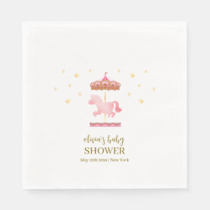 Serviette En Papier Baby shower Carnaval Elégant en or rose