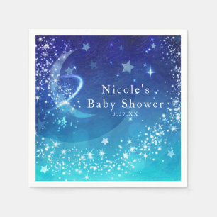 Serviette En Papier Baby Shower Céleste Lune Brille Ciel Personnalisé
