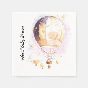 Serviette En Papier Baby shower Celestial Dreamland Hot Air Balloon