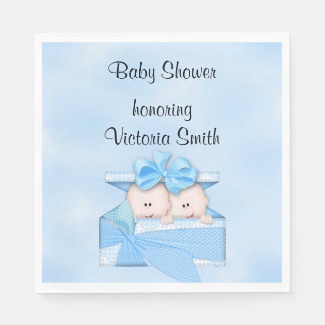 Serviette En Papier Baby shower C'est Twins Boy (Devant)