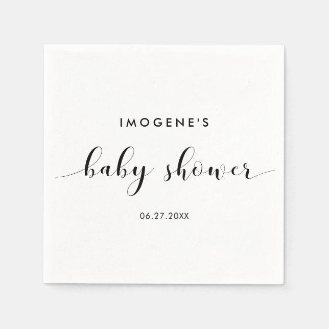 Serviette En Papier Baby shower chic élégant (Devant)