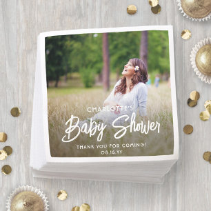 Serviette En Papier Baby shower Chic Moderne Typographie De Script & P