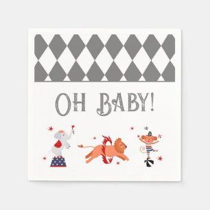 Serviette En Papier Baby shower cirque ou carnaval