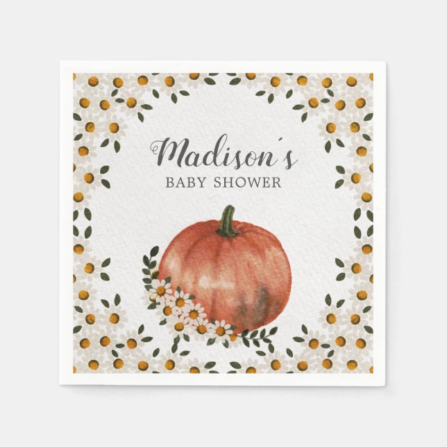 Serviette En Papier Baby shower citrouille (Devant)