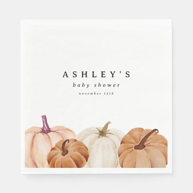 Serviette En Papier Baby shower citrouille (Devant)