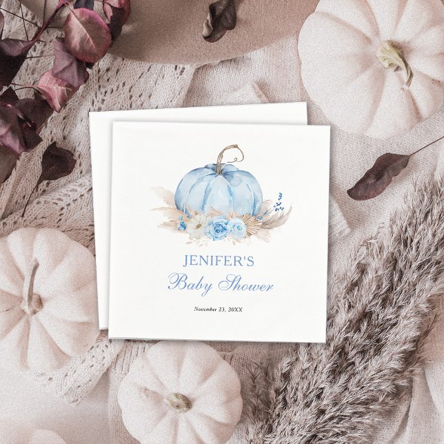 Serviette En Papier Baby shower Citrouille bleu (Créateur téléchargé)