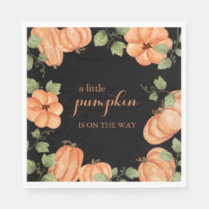 Serviette En Papier Baby shower Citrouille Chic Black Fall