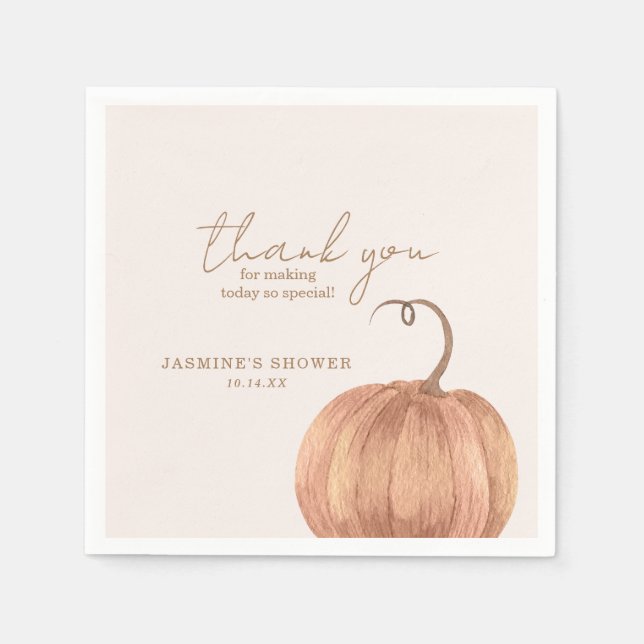 Serviette En Papier Baby shower Citrouille d'automne (Devant)