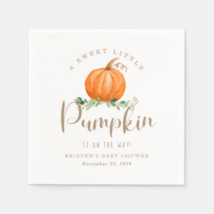Serviette En Papier Baby shower Citrouille d'automne Napkin
