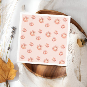 Serviette En Papier Baby shower citrouille de fille de la cou rose