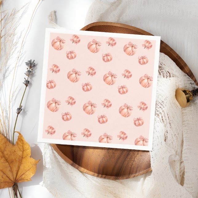Serviette En Papier Baby shower citrouille de fille de la cou rose (Créateur téléchargé)