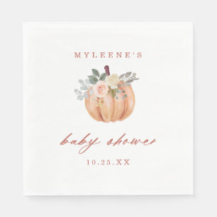 Serviette En Papier Baby shower Citrouille en terre cuite