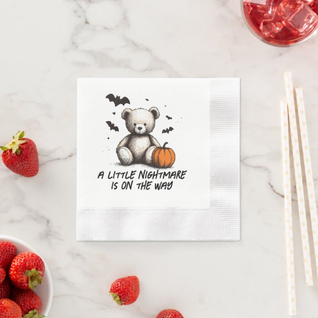 Serviette En Papier Baby shower Citrouille Teddy (En situation)