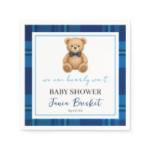 Baby shower classique Preppy Blue Plaid Teddy Bear