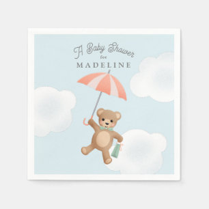 Serviette En Papier Baby shower classique Teddy Bear Pastel