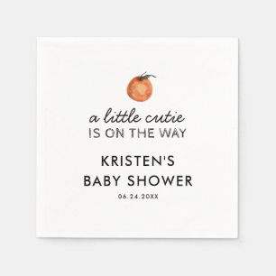 Serviette En Papier Baby shower Clementine Orange Little Cutie