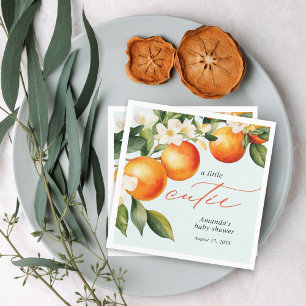 Serviette En Papier Baby shower Clementine Orange Little Cutie