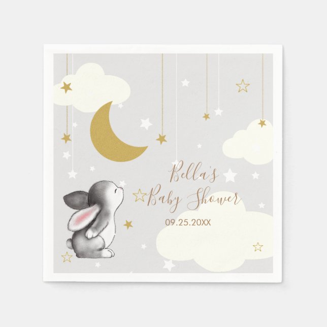 Serviette En Papier Baby shower Cloud Star Moon Budget (Devant)