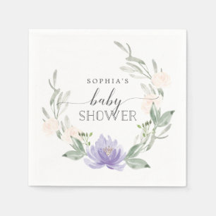 Serviette En Papier Baby shower Cocktail serviettes Pastel Purple