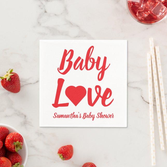 Serviette En Papier Baby shower Coeur Amour Bébé (En situation)