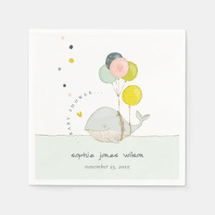 Serviette En Papier Baby shower Coeur de Balloon sous-marin mignon