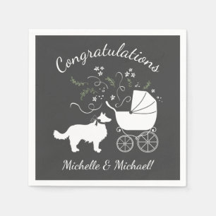 Serviette En Papier Baby shower Collie frontalier