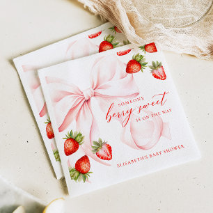 Serviette En Papier Baby Shower Coquette Fraise