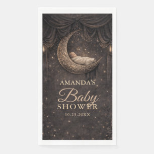 Serviette En Papier Baby Shower Croissant de Lune Étoiles Gothique