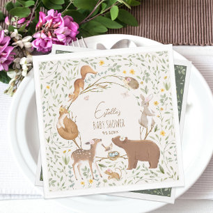 Serviette En Papier Baby shower d'amis de la forêt