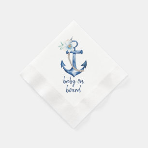 Serviette En Papier Baby shower d'Ancre bleu marine