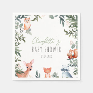 Serviette En Papier Baby shower d'animaux de bois