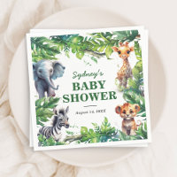 Baby shower d'animaux tropicaux de la Jungle migno