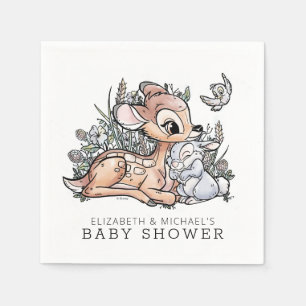 Serviette En Papier Baby shower d'aquarelle Bambi Woodland