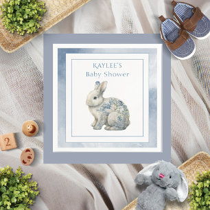 Serviette En Papier Baby shower d'aquarelle bleu animal