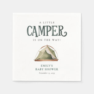 Serviette En Papier Baby shower d'aquarelle de la forêt de camping
