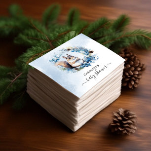 Serviette En Papier Baby shower d'aquarelle d'hiver