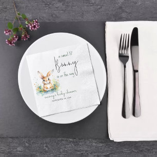 Serviette En Papier Baby shower d'aquarelle du Bunny de printemps