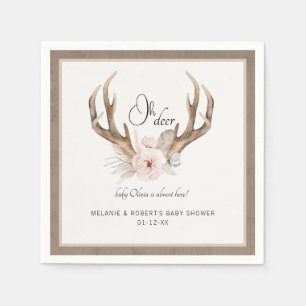 Serviette En Papier baby shower d'aquarelle "Oh Deer"