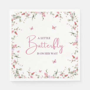 Serviette En Papier Baby shower d'aquarelle pour petite papillon