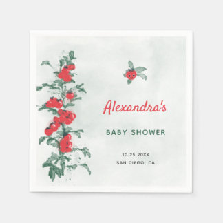 Serviette En Papier Baby shower d'aquarelle rustique chic Little Tomat