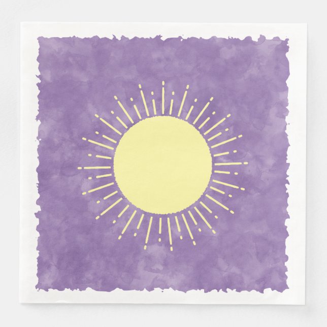 Serviette En Papier Baby shower d'aquarelle Sunshine Arrière - plan pe (Devant)