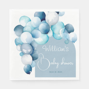 Serviette En Papier Baby shower d'arche à ballons bleus