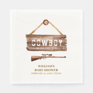 Serviette En Papier Baby shower d'armes à feu rustique en bois sauvage