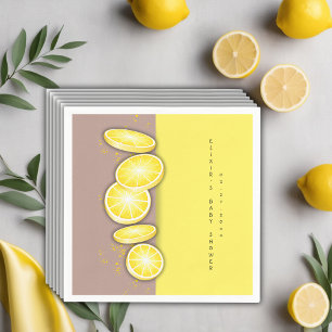Serviette En Papier Baby shower d'arrosage moderne en tranches de citr