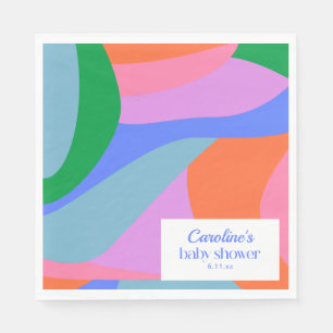Serviette En Papier Baby-Shower d'Art Abstrait Coloré et Ludique pour