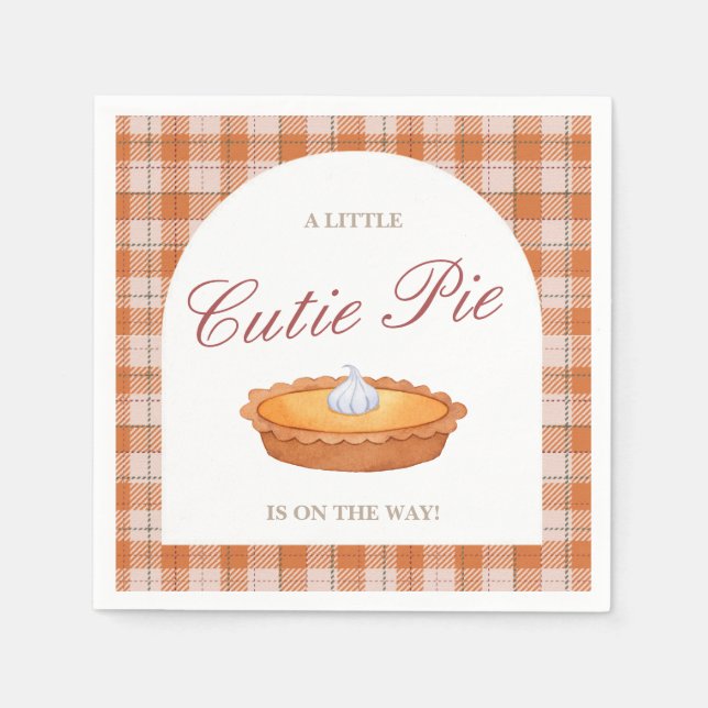 Serviette En Papier Baby shower d'automne Cutie Pie Napkin (Devant)