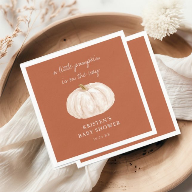 Serviette En Papier Baby shower d'automne du petit Citrouille Boho (Créateur téléchargé)