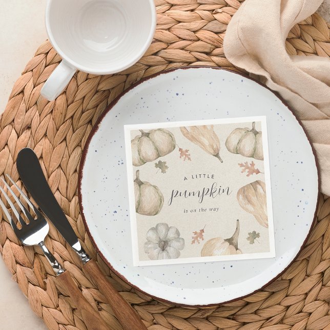 Serviette En Papier Baby shower d'automne rustique des Citrouilles bla (Créateur téléchargé)